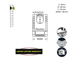 Master Lock Excell™ Closed Shackle Brass Combination 58mm Padlock