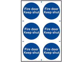 Scan Fire Door Keep Shut - 6 PVC Signs 100 x 100mm