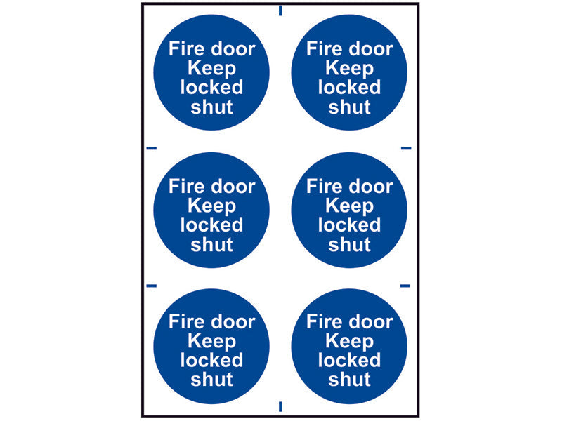 Scan Fire Door Keep Locked Shut - 6 PVC Signs 100 x 100mm