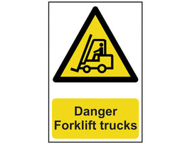 Scan Danger Forklift Trucks - PVC Sign 200 x 300mm