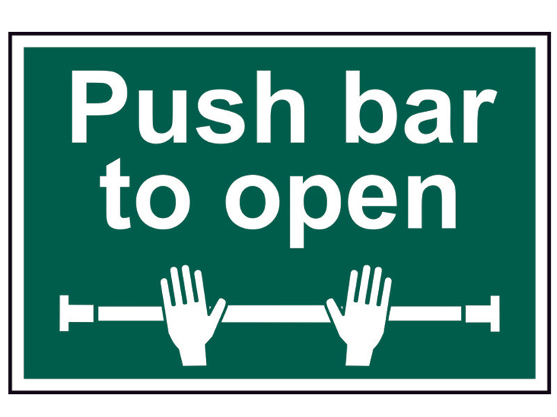 Scan Push Bar To Open - PVC Sign 300 x 200mm