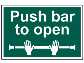 Scan Push Bar To Open - PVC Sign 300 x 200mm