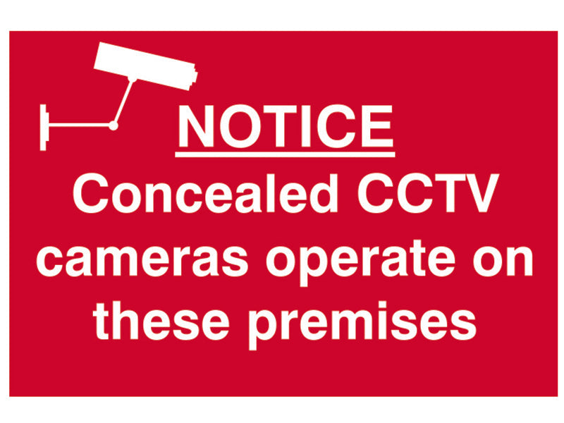 Scan Notice Concealed CCTV Camera - PVC Sign 300 x 200mm