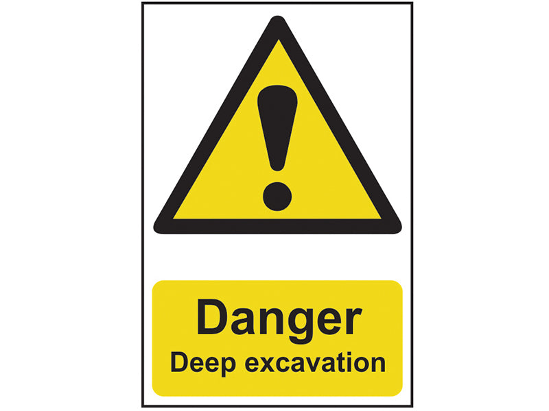 Scan Danger Deep Excavation - PVC Sign 400 x 600mm