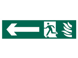 Scan Running Man Arrow Left - PVC Sign 200 x 50mm