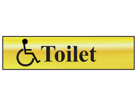 Scan Disabled Toilet - Polished Brass Effect 200 x 50mm