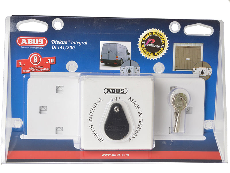 ABUS 141/200 Diskus® Integral Van Lock White & 26/70mm Diskus® Padlock