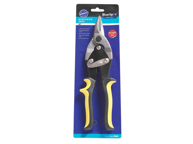 BlueSpot Tools Aviation Tin Snips Straight Cut 250mm (10in)