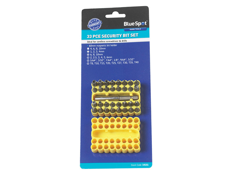 BlueSpot Tools Security Bit Set, 33 Piece