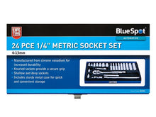 Load image into Gallery viewer, BlueSpot Tools 1/4in Metric Socket Set, 24 Piece