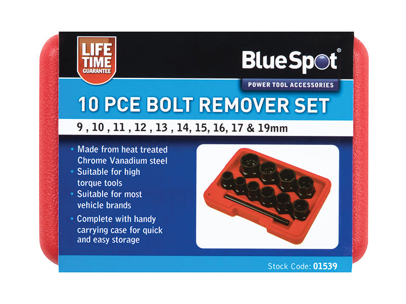 BlueSpot Tools Bolt Remover Set 9-19mm 10 Piece