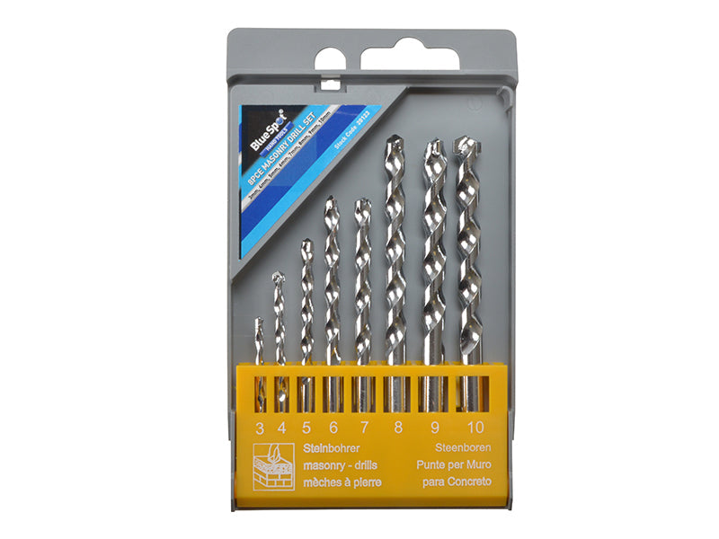 BlueSpot Tools Masonry Drill Set, 8 Piece 3-10mm