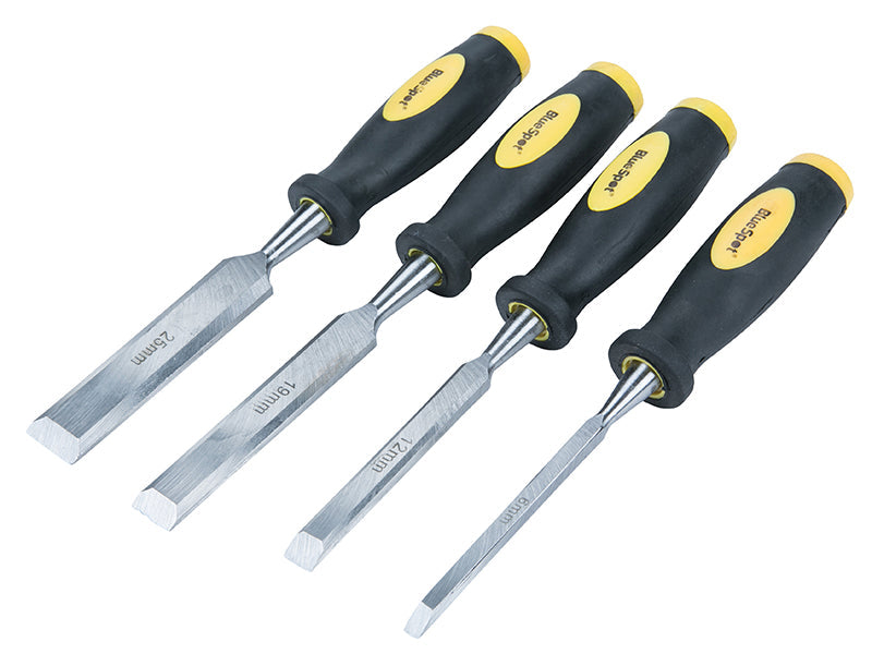 BlueSpot Tools Chisel Set Double Colour Handle Set, 4 Piece