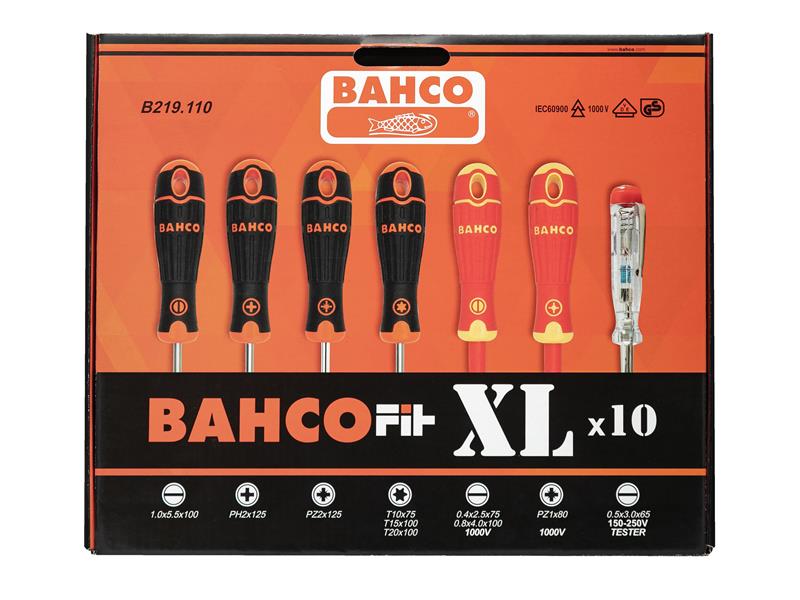 Bahco B219.110 BAHCOFIT XL Screwdriver Set, 10 Piece