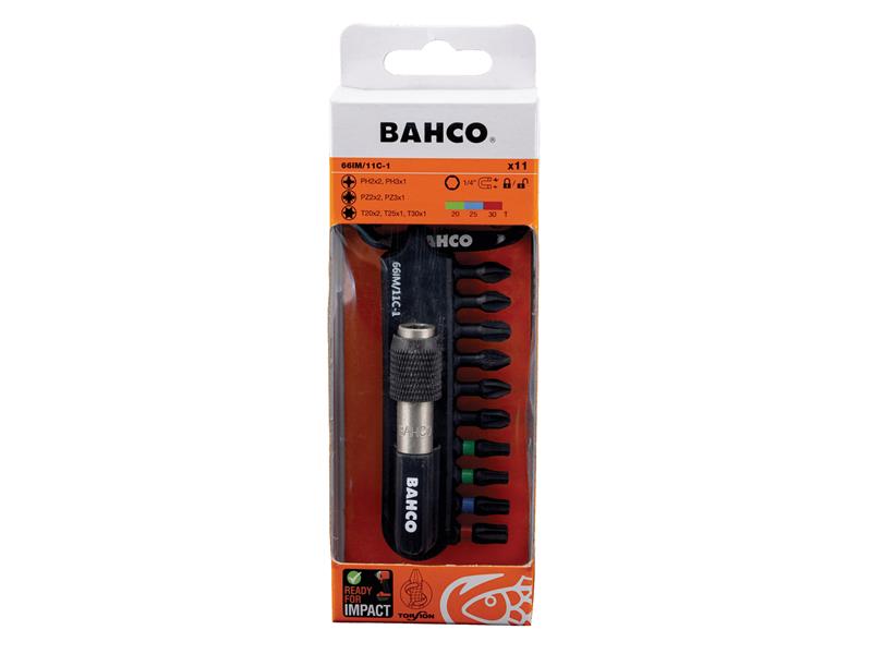 Bahco 66IM/11C-1 Heavy-Duty Torsion Bit Set, 11 Piece