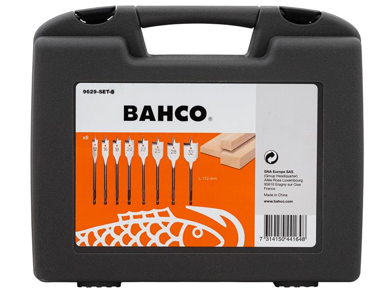 Bahco 9629 Series Flat Bit Set, 8 Piece