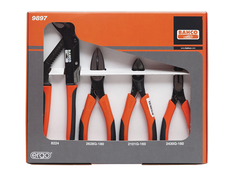 Bahco 9897 Plier Set, 4 Piece