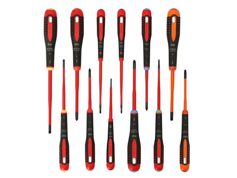 Bahco BE-9878SL ERGO™ Slim VDE Insulated Screwdriver Set, 12 Piece