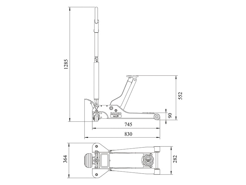 Bahco BH13000 Extra Compact Trolley Jack 3T