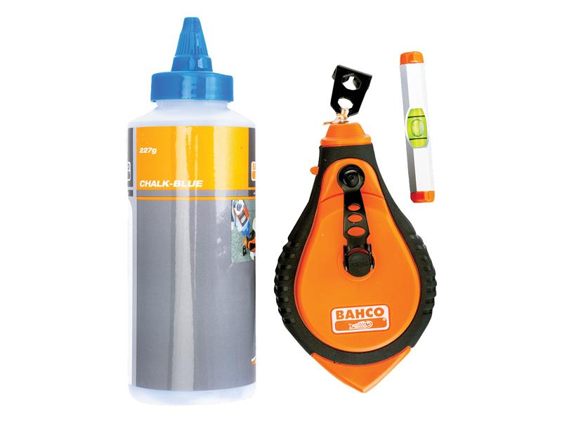 Bahco Blue Chalk, Chalk Line & Line Level Set