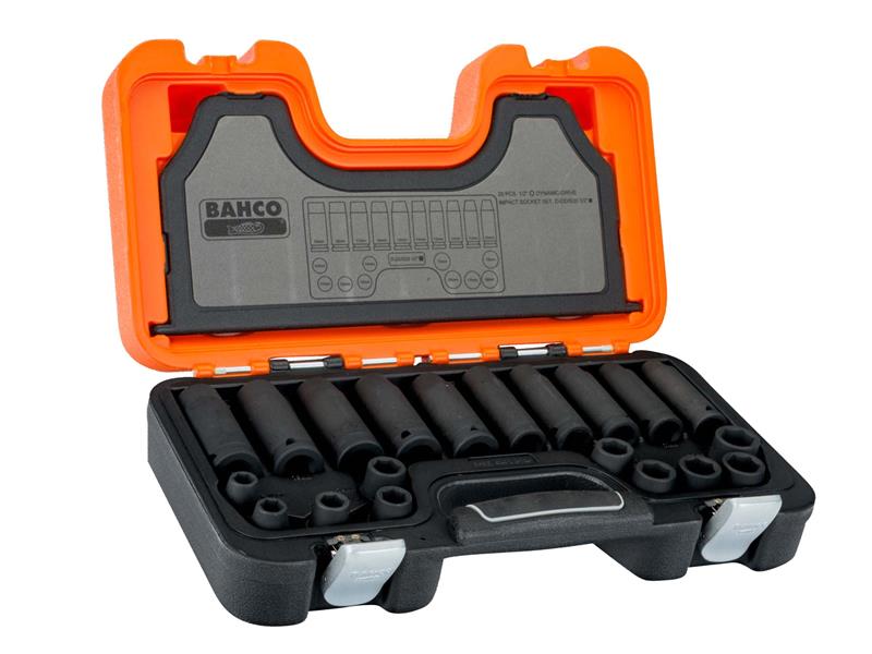 Bahco D-DD/S20 1/2in Drive Impact Socket Set, 20 Piece