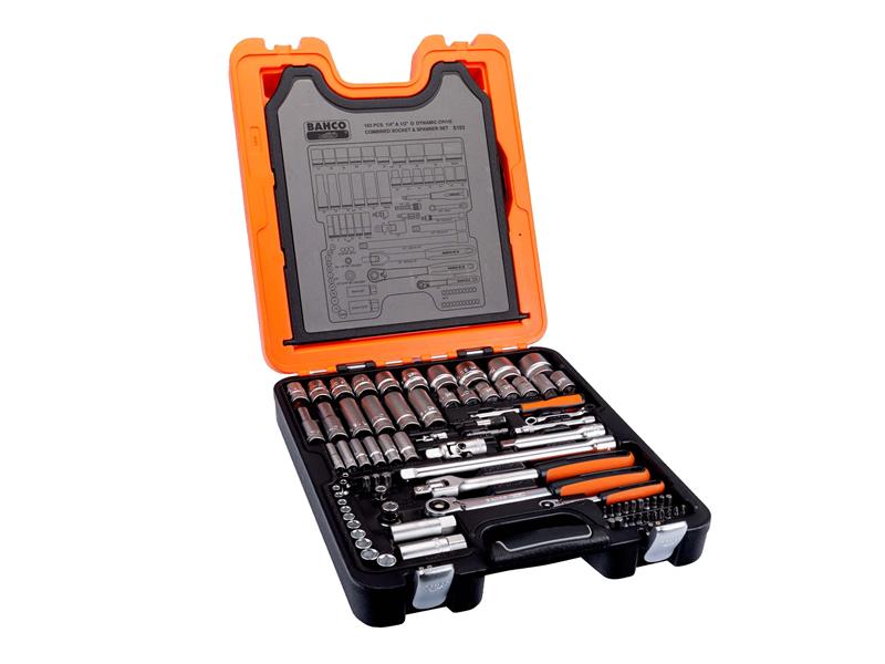 Bahco S103 1/4in &1/2in Dynamic Drive Socket & Spanner Set, 103 Piece