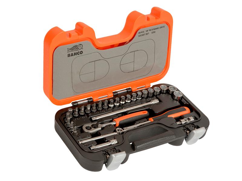 Bahco S290 1/4in Drive Socket Set, 29 Piece