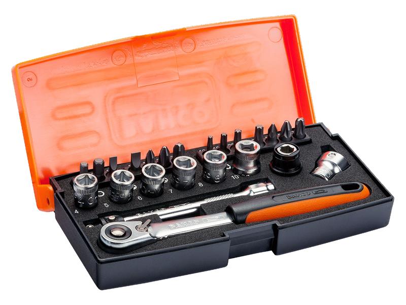 Bahco SL24 1/4in Drive Socket Set, 24 Piece