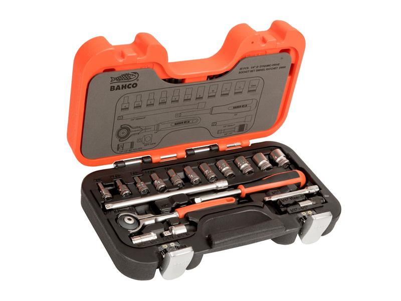 Bahco SW65 1/4in Drive Swivel Socket Set, 65 Piece