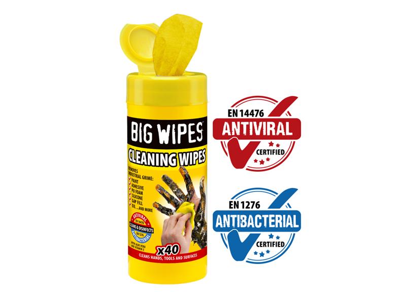 Big Wipes Cleaning Antiviral Wipes (Tub 40)