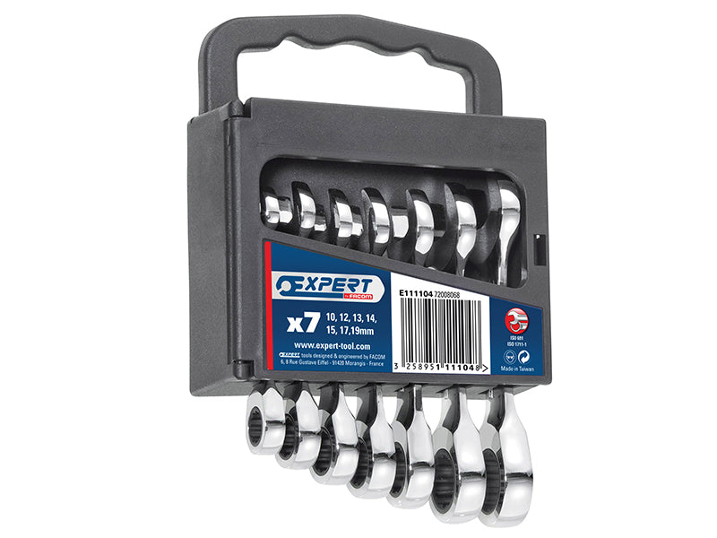 Expert Stubby Ratchet Spanner Set, 7 Piece