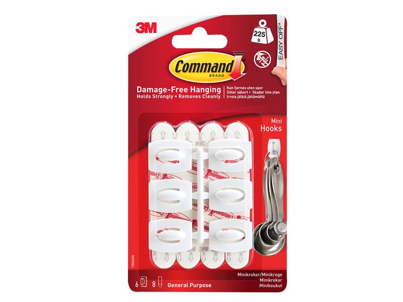 Command™ White Mini Hooks