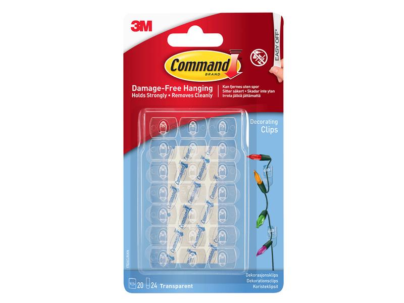 Command™ Clear Decorating Clips with Clear Strips (Pack 20)