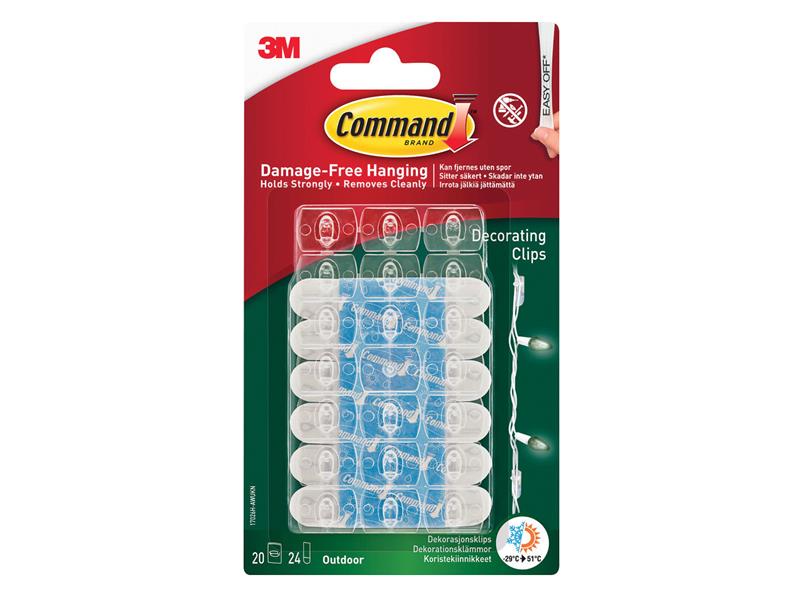 Command™ Clear Outdoor Decorating Clips (Pack 20)