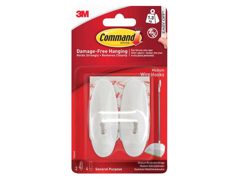 Command™ Medium Wire Hooks (Pack 2)