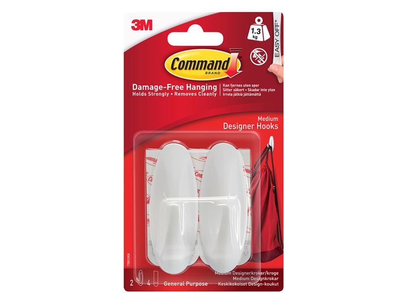 Command™ White Designer Hooks