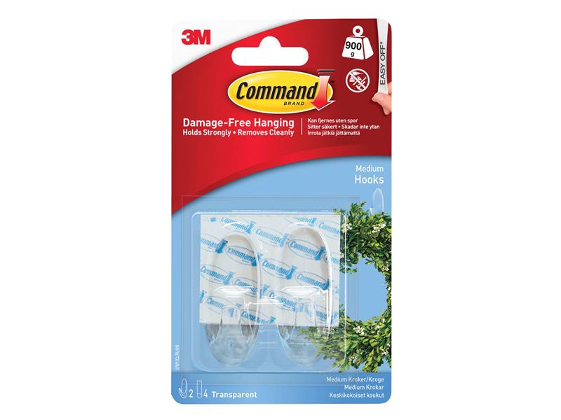 Command™ Clear Hooks with Clear Strips