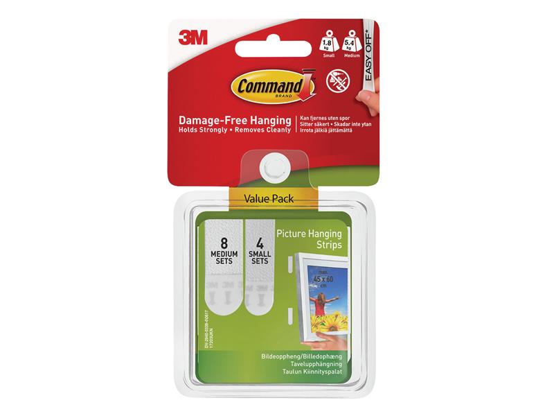 Command™ Picture Hanging Strips Set, Small & Medium (Pack 12)