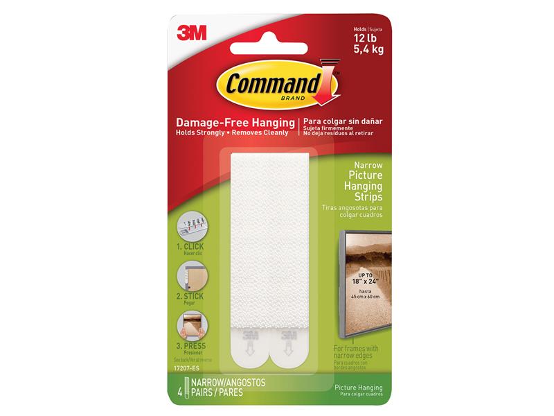 Command™ Narrow Picture Hanging Strips (Pack 4)