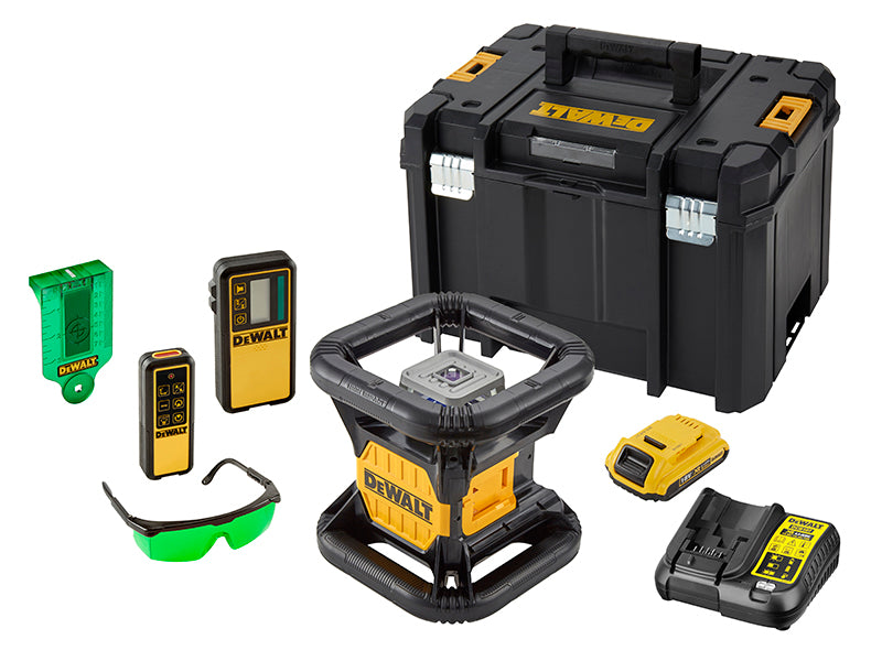 DEWALT DCE079D1G Green Rotary Laser Kit 18V 1 x 2.0Ah Li-ion