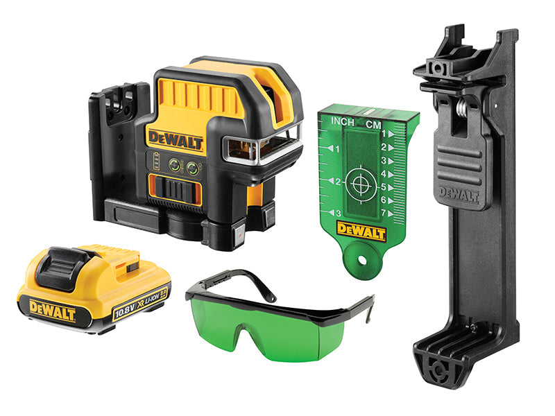 DEWALT DCE0825D1G 5 Spot Cross Line Laser Green 12V 1 x 2.0Ah Li-ion