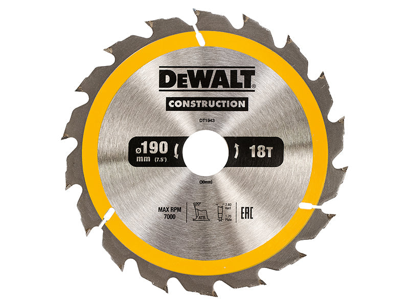 DEWALT Portable Construction Circular Saw Blade