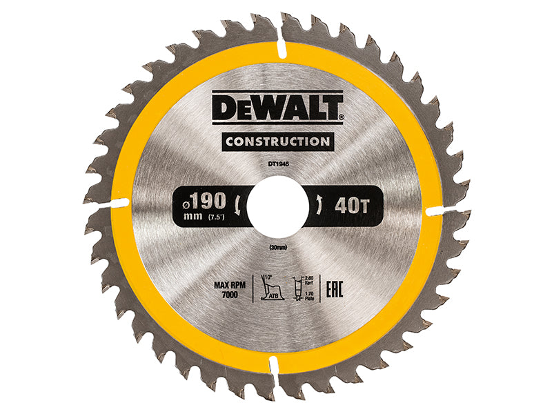 DEWALT Portable Construction Circular Saw Blade