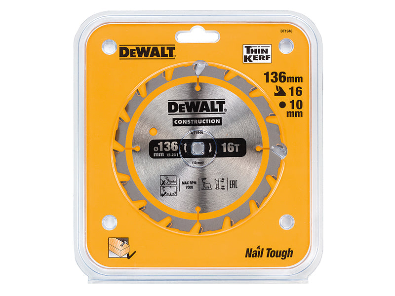 DEWALT Cordless Construction Trim Saw Blade