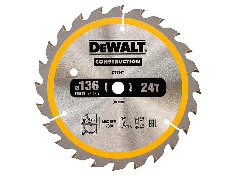 DEWALT Cordless Construction Trim Saw Blade