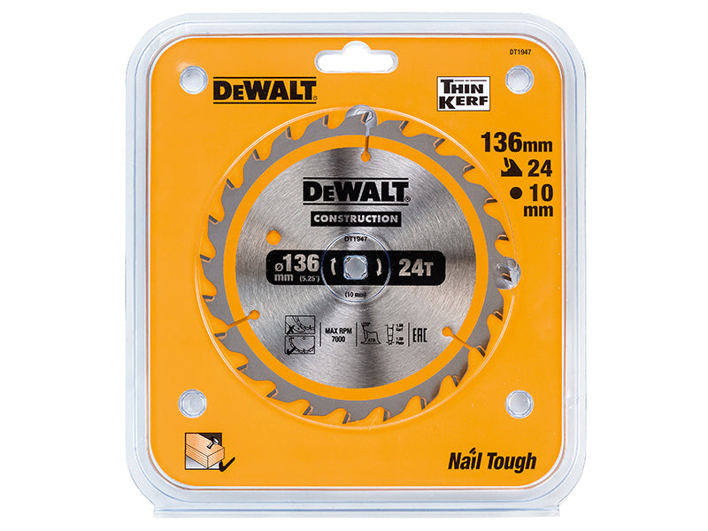 DEWALT Cordless Construction Trim Saw Blade