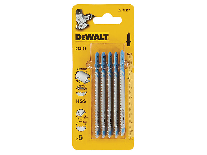 DEWALT HSS Metal Cutting Jigsaw Blades Pack of 5 T127D