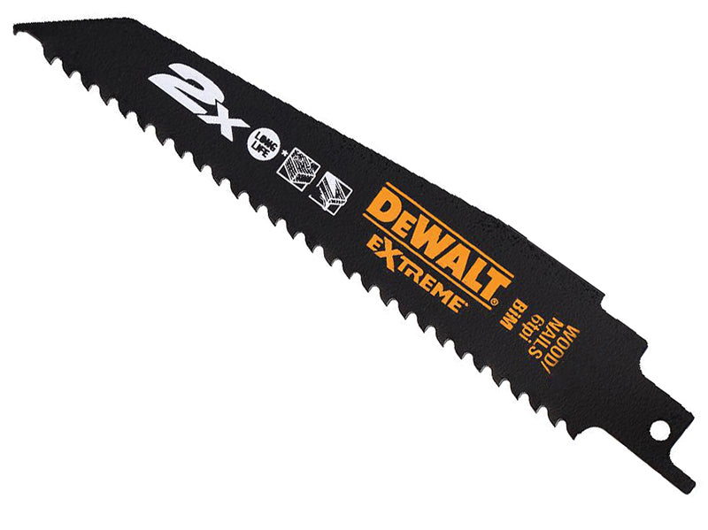 DEWALT 2X Life Reciprocating Blade, Wood & Nail