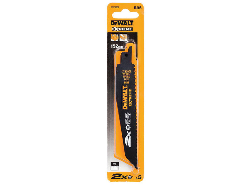 DEWALT 2X Life Reciprocating Blade, Wood & Nail