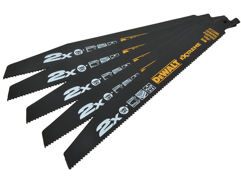 DEWALT 2X Life Reciprocating Blades, General Purpose